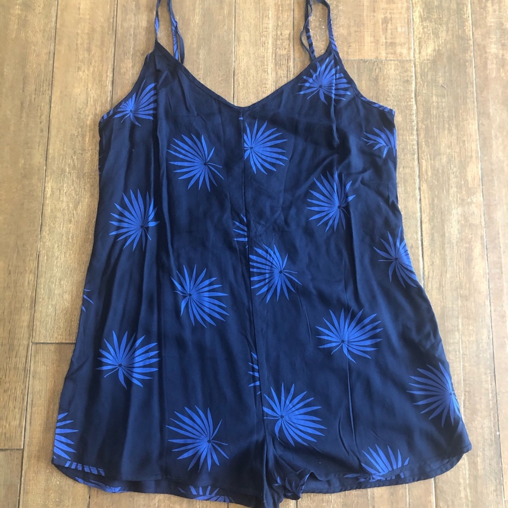 NWT Navy Blue Palm Romper OBEY